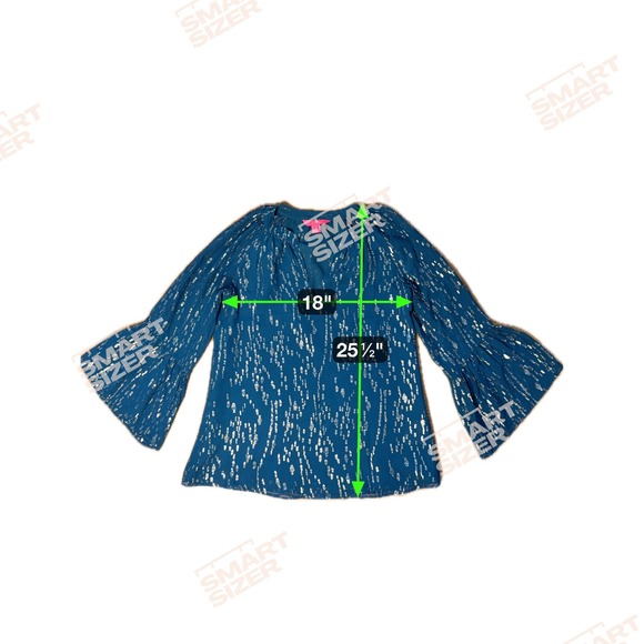 Lilly Pulitzer Matilda Silk Turquoise Metallic Fish Print Fairy Victorian Top XS - Picture 7 of 10